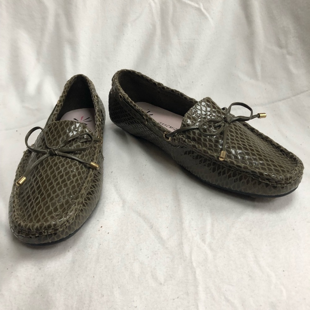 Dark Green Isaac Mizrahi Leather Loafers